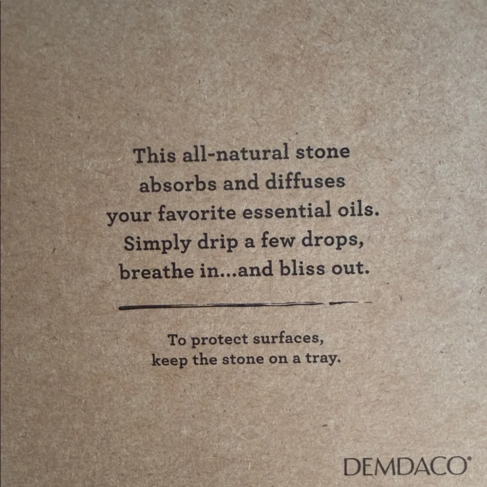 Demdaco White 'Inhale, Exhale' Natural Stone Diffuser w free essential oil